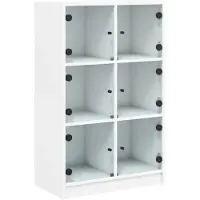 vidaXL hoge kast met deuren, wit, 68x37x109 cm, van houtvezel