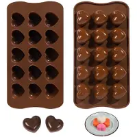 Famanu – Siliconen chocoladevorm hart met 15 putten voor chocolade en snoep
