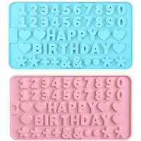 Famanu – Siliconen letter en cijfer vormen set van 2 voor chocolade en gelei