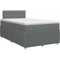vidaXL Boxspringbed met matras Donkergrijs 120 x 200 cm Stof