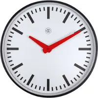 Nextime nXt Newcastle – Stationsklok – 25 cm – Metaal – Wit – Stille klok