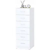 HOMCOM Drawer Chest-MDF-40 x 40 x 110 cm-Weiß