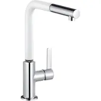 Kludi L Line S 1 gats keukenkraan met uittrekbare handdouche chroom/wit