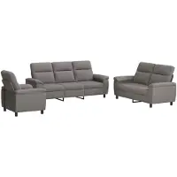 vidaXL Bankstel 3 pcs Taupe Stof