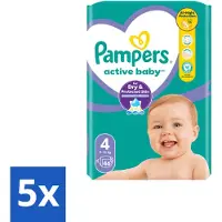 Pampers 5 x – Luiers – Active Baby Maat 4 – 46 Luiers - Voordeelverpakking - 5 stuks