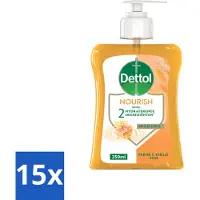 Dettol 15 x - Handzeep - Nourish - Honing & Vanille - 250 ml - Voordeelverpakking - 15 stuks