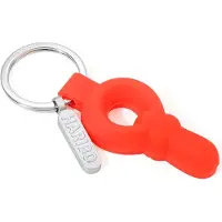 Troika Merkloos Sleutelhanger met Haribo Bedel - Metaal/PVC, Zilver-Rood