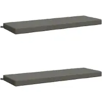 vidaXL Bank Kussens SOEST 2 st 100% Polyester Grijs 140 x 50 x 8 cm
