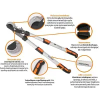 Teger Professionele amboogschaar voor de tuin - tweehands, uitschuifbaar, aluminium,