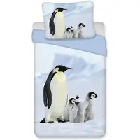 BrandMac Beddengoedset met pinguinmotief, 135 x 200 cm, 80 x 80 cm, 100% katoen
