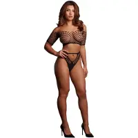 Le Désir - Melia Open Setje 2-delig - Zwart - Xl