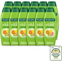 Palmolive 12 x - Shampoo - Fris Vitaal - Citrus - Ontspannend & Fris - 350 ml - Wasstrips - Shampoo Voor Haar - Citrus Shampoo - Vitaliteit Haar - Volume Haar - Ontspannend Haar