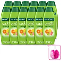 Palmolive 12 x - Shampoo - Fris Vitaal - Citrus - Ontspannend & Fris - 350 ml - Bulkverpakking - Shampoo voor haar - Douchemop - Citrus shampoo
