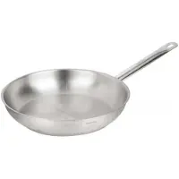 KINGHOFF - KH-2020 - Pan - Koekenpan met Stalen Handvat - Zonder Antiaanbaklaag - Inductie Geschikt - Hoge Temperatuur tot 240°C - Voor Vlees, Vis & Groenten - 21CT, RVS - Ø28 cm - Zilver