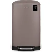ADEVA Les Collectors afvalbak voor de keuken, roestvrij staal, model nr. 719, inhoud 30 liter, compact, praktisch, met uitneembaar binnenbakje, design, duurzaam, stille dekselsluiting, kleur: taupe