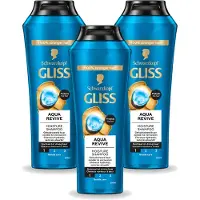 GLISS 3 x - Shampoo - Aqua Revive - Voor Hydraterend en Fris Haar - 250 ml - Voordeelverpakking - 3 stuks