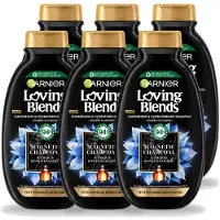 Garnier 6 x - Loving Blends - Shampoo - Magnetic Charcoal - Vette Hoofdhuid & Droge Lengtes - 300 ml - Voordeelverpakking - 6 stuks