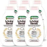 Garnier 6 x - Loving Blends - Shampoo - Milde Haver - Normaal Haar & Gevoelige Hoofdhuid - 300 ml - Voordeelverpakking - 6 stuks