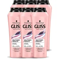 GLISS 6 x Schwarzkopf Shampoo voor beschadigd haar, "Split Hair Miracle" - 250 ml - Voordeelverpakking - 6 stuks