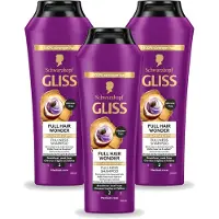 GLISS 3 x Shampoo Full Hair Wonder - 250 ml - Voordeelverpakking - 3 stuks