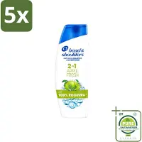 Head & shoulders 5 x - Shampoo - 2-in-1 - Apple Fresh - 100% Roosvrij - 300 ml - Grootverpakking - Vaatwasstrips - Anti-roos Shampoo - Hoofdproblemen - Hoofdhuidgezondheid - Microbioom - PH Balans