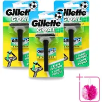 Gillette 3 x - Goal - Scheerset - Stainless Steel - Duurzaam en scherp - 1 Scheermesje - Bulkverpakking - Scheermes - Douchemop - Mesjes