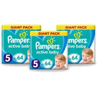 Pampers 3 x - Active Baby - Luiers - Maat 5 (11-16 kg) - Zachte Pasvorm - 64 Luiers - Voordeelverpakking - 3 stuks