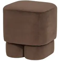Woood Valen Poef - Velvet - Bruin - 42x40x40