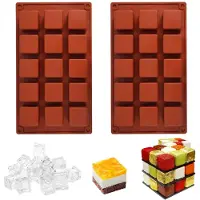 Famanu – Vierkante siliconen vorm met 30 holtes voor het maken van chocolade, voedselveilig en antiaanbaklaag