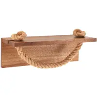 Tendance Porte-serviettes et tablette en acacia et corde à coller naturel