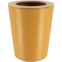 Tendance Badkamer prullenbak/afvalbak 103 series - oker geel - 5 liter - 20 x 25 cm - metaal/bamboe hout