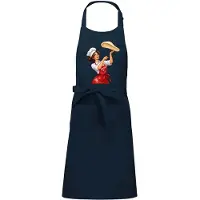 Kariban Luxe Horecaschort - Unisex Schort - Keukenschort - Barbecueschort - Kookschort - Halterschort - 76 x 90 cm - voorvak - verstelbaar - Pizza - vrouw - blauw