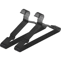 Famanu – Kleerhanger zwart, set van 20, kleerhanger met antisliplaag, verchroomd metaal, 40,5 x 20 x 0,3 cm, zwart