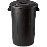 Stefanplast Buitenprullenbak - 100 liter - Afvalbak buiten - Afvalton met deksel - Vuilnisbak - Afvalemmer - Zwart