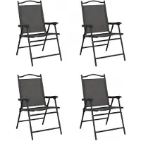 VMP 4x Opvouwbare Terrasstoelen Textilene & Staal - Comfortabel & Duurzaam