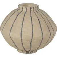 Woood Karo Decoratie Vaas - Papier Mache - Zand - 30x35x35