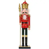 vidaXL - Kerstnotenkraker - TURKU - Rood - en - Zwart - 50 - cm