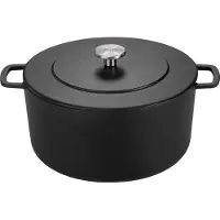 ComBekk Braadpan met deksel Gietijzer Zwart ø 32 cm / 12 Liter - geëmailleerde anti-aanbaklaag