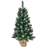 Magic Home Kerstboom MagicHome Kerst Nico, zilverspar in jute, besneeuwde uiteinden, 90 cm