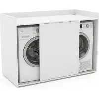 Vdd - Wasmachine ombouw - Wasmachinekast - Waskast - Droger meubel - Wit