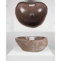 Merkloos Natuurlijke Steen Wastafel - 40 cm - Grijs