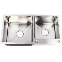 Merkloos dubbele spoelbak - Keuken set met afvoer