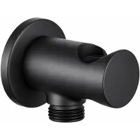 Merkloos Ronde Wateraansluiting voor Handdouche in Mat Zwart