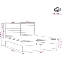 vidaXL Ottomanbed met matras en LED-verlichting, taupekleurig, 180 x 200 cm, stoffen bekleding