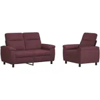 vidaXL Bankstel 2 pcs Paars Stof