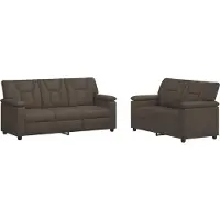 vidaXL Bankstel 2 pcs Grijs Kunstleer