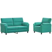 vidaXL Bankstel 2 pcs Turquoise fluweel