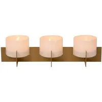 Atmooz - Theelichthouder Zambesi - Set van 3 - Glas en Goudkleurig Metaal - Ø 9 cm - Luxe Tafeldecoratie voor Sfeerverlichting