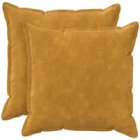 vidaXL Kussen met kussen HOUTEN 2 st Geel Microfiber Fleece