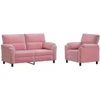 vidaXL Bankstel 2 pcs Roze fluweel